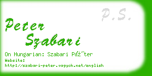 peter szabari business card